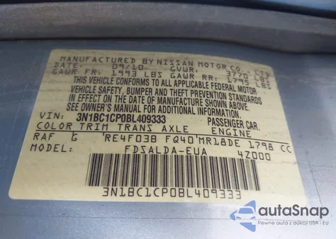 2011 Nissan Versa 1.8S из США, поврежденный, VIN 3N1BC1CP0BL409333